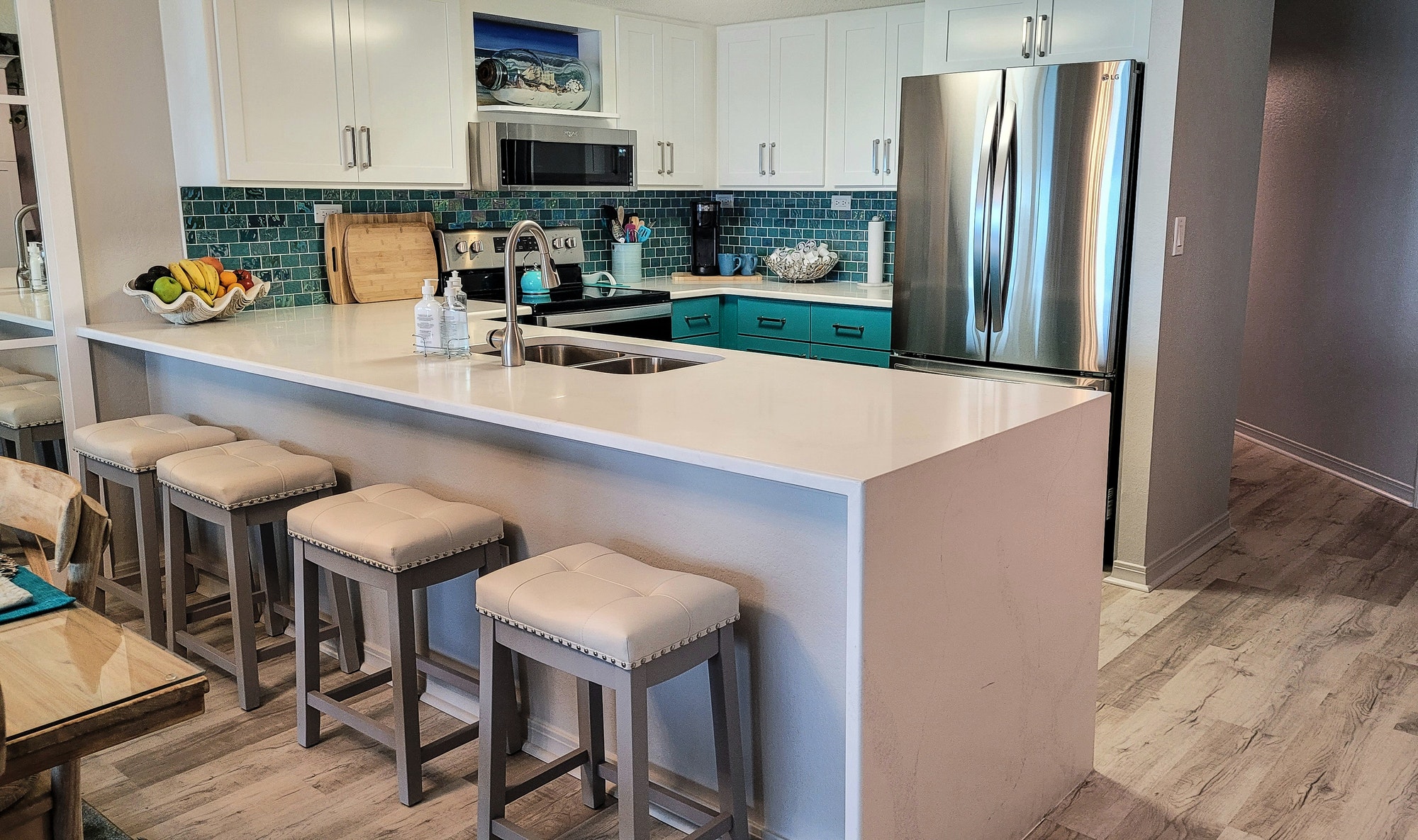 Home decor in home improvement with remodeling small kitchen in a beach condo.